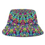 Trippy Vibrant Pattern Artwork Cool 420 Bucket Hat