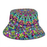 Trippy Vibrant Pattern Artwork Cool 420 Bucket Hat