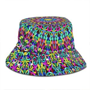 Trippy Vibrant Pattern Artwork Cool 420 Bucket Hat
