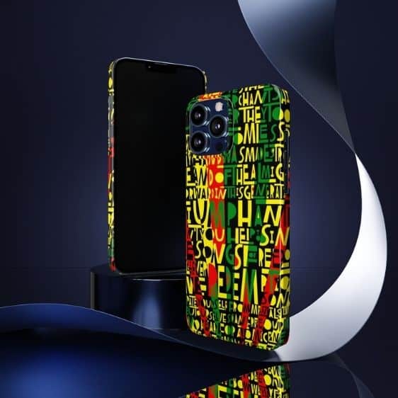 Typographic Bob Marley Songs Rasta 420 iPhone 13 Case