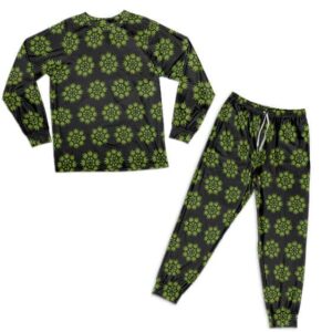 Unique Cannabis Weed Circular Pattern Nightwear Set
