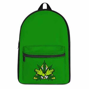 Unique Marijuana Logo Minimalist Green 420 Knapsack
