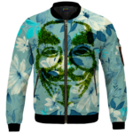 V For Vendetta Grinded Weed Cute Floral Bomber Jacket