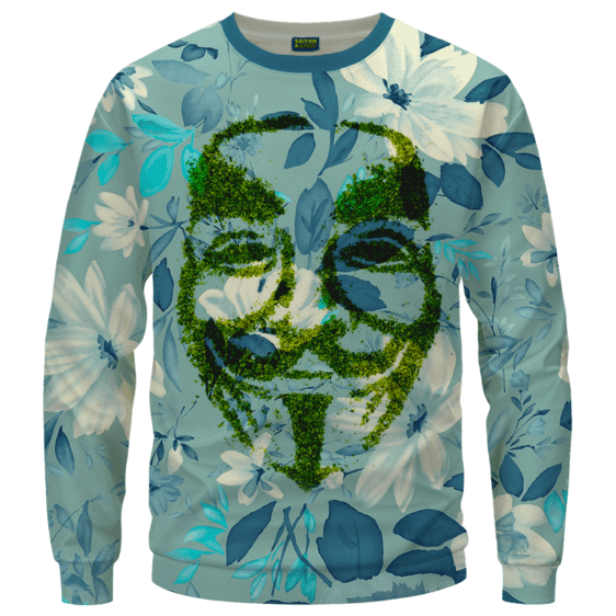 V For Vendetta Grinded Weed Cute Floral Crewneck Sweater