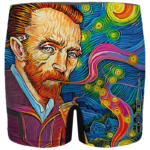 Van Gogh Starry Night Smoking Bong Trippy Bomb Men's Boxer Brief