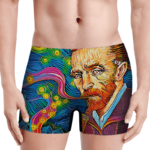 Van Gogh Starry Night Smoking Bong Trippy Bomb Men's Boxer Brief