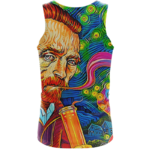 Van Gogh Starry Night Smoking Bong Trippy Dope Tank Top - back