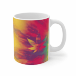 Vibrant Color Tie-Dye Weed Leaf Artwork Stylish Coffee Mug