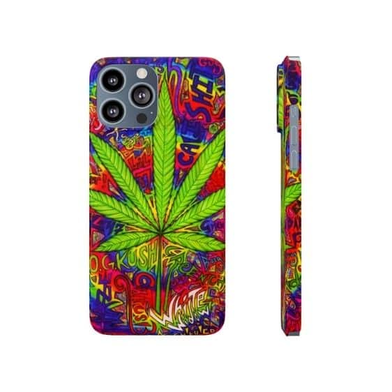 Vibrant Colors Marijuana Leaf Artwork Awesome iPhone 13 Case