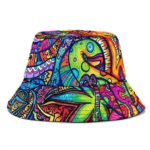 Vibrant Colors Psychedelic Trippy Art Cool Weed Bucket Hat