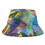 Vibrant Marijuana Leaf Pastel Painting Art Awesome Bucket Hat