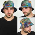 Vibrant Marijuana Leaf Pastel Painting Art Awesome Bucket Hat