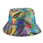 Vibrant Marijuana Leaf Pastel Painting Art Awesome Bucket Hat