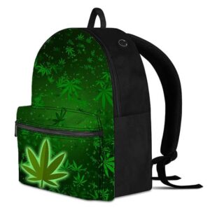 Vibrant Marijuana Leaves Pattern Green 420 Rucksack