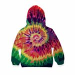 Vibrant Rainbow Colored Tie Dye Stylish 420 Kids Hoodie