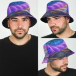 Vibrant Trippy Circles Abstract Pattern 420 Weed Bucket Hat