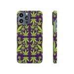 Vibrant Weed Marijuana Pattern Purple iPhone 13 Case