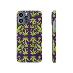 Vibrant Weed Marijuana Pattern Purple iPhone 13 Case