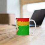 Vibrant Weed Smoke Rasta Colors Artwork Ceramic Coffee Mug