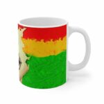Vibrant Weed Smoke Rasta Colors Artwork Ceramic Coffee Mug