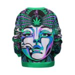 Vibrant Woman Smoking Marijuana Artwork Kids Sweater