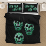 Weed 420 Skull Marijuana Doobie Hemp Black Bedding Set