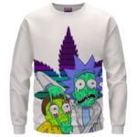 Weed Adventures of Rick and Morty Melting Trippy 420 Sweatshirt