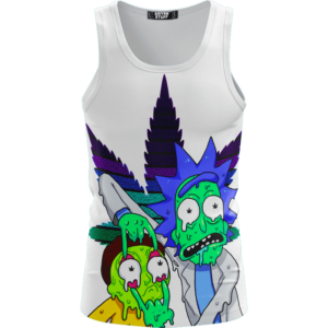 Weed Adventures of Rick and Morty Melting Trippy 420 Tank Top