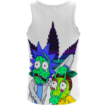 Weed Adventures of Rick and Morty Melting Trippy 420 Tank Top - back