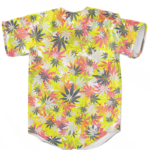 Weed Hemp Marijuana Pattern Colorful Print Baseball Jersey