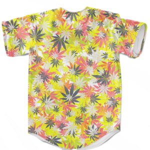 Weed Hemp Marijuana Pattern Colorful Print Baseball Jersey