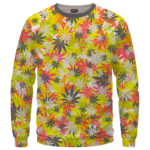 Weed Hemp Marijuana Pattern Colorful All Over Print Sweatshirt