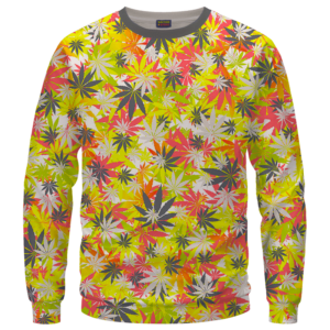 Weed Hemp Marijuana Pattern Colorful All Over Print Sweatshirt
