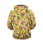 Weed Hemp Marijuana Pattern Colorful All Over Print Zip Hoodie