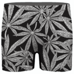 Weed Kush Mary Jane Leaves Black White Elegant Men's Boxer Brief