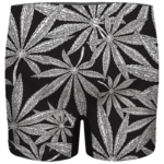 Weed Kush Mary Jane Leaves Black White Elegant Men's Boxer Brief