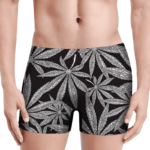 Weed Kush Mary Jane Leaves Black White Elegant Men's Boxer Brief