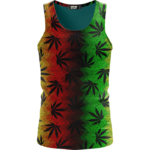 Weed Leaves Marijuana 420 Cool Reggae Pattern Awesome Tank Top