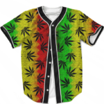 Weed Leaves Marijuana 420 Cool Reggae Pattern Baseball Jersey