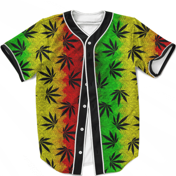 Weed Leaves Marijuana 420 Cool Reggae Pattern Baseball Jersey