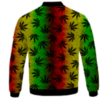 Weed Leaves Marijuana 420 Cool Reggae Pattern Bomber Jacket - BACK