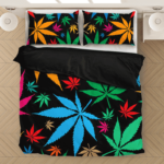 Weed Marijuana Colorful Seamless Pattern Dope Bedding Set