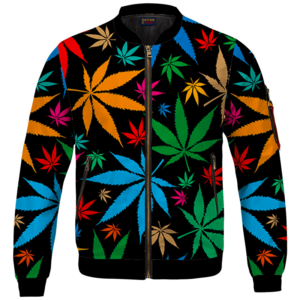 Weed Marijuana Colorful Seamless Pattern Dope Bomber Jacket