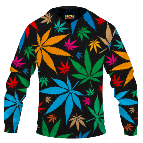 Weed Marijuana Colorful Seamless Pattern Dope Hoodie