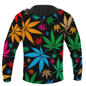 Weed Marijuana Colorful Seamless Pattern Dope Hoodie - BACK