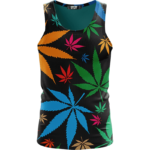 Weed Marijuana Colorful Seamless Pattern Dope Tank Top
