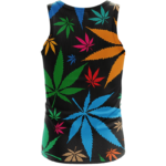 Weed Marijuana Colorful Seamless Pattern Dope Tank Top - Back