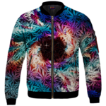 Weed Marijuana Leaves Awesome Colorful Pattern Cool Bomber Jacket