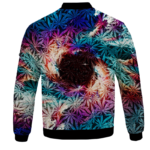 Weed Marijuana Leaves Awesome Colorful Pattern Cool Bomber Jacket - BACK
