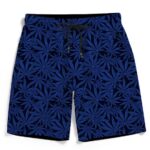 Awesome Weed Marijuana Leaves Pattern Navy Blue Men's Shorts